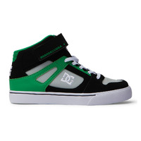 DC Youth Pure High Top Elastic Laces Velcro Black/Kelly Green image
