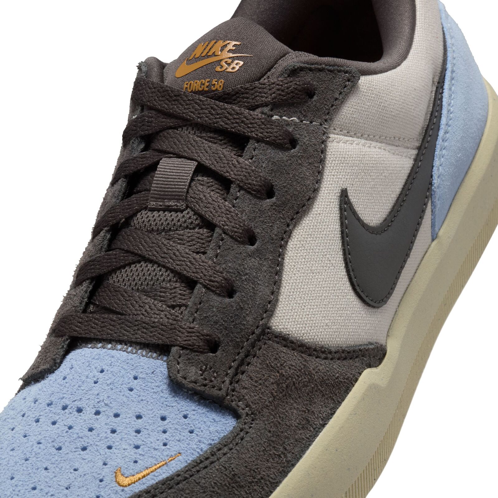 Nike SB Force 58 Light Orewood Brown/Psychic Blue/Flax/Ash - Picture 9 of 14