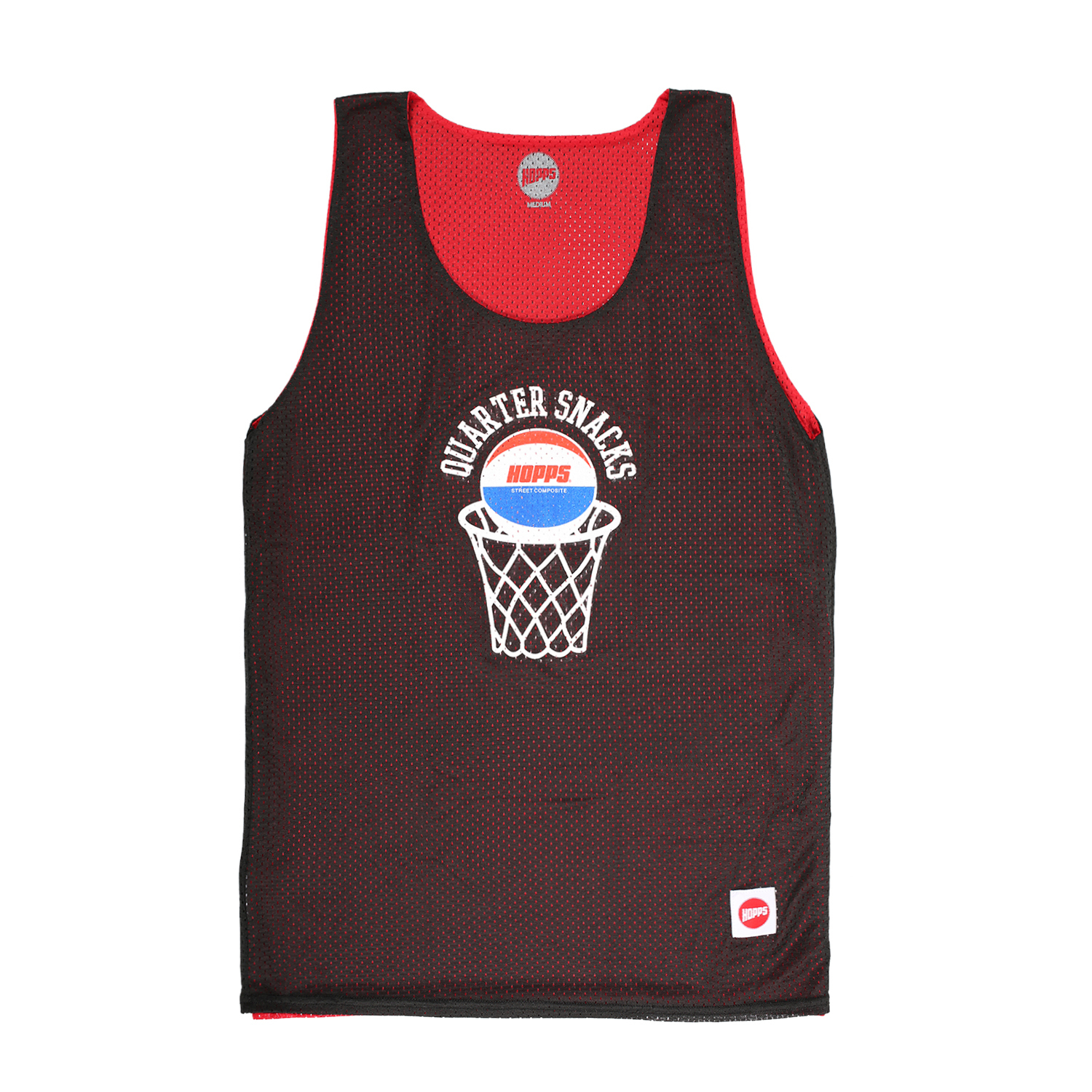 Hopps Singlet Jersey Quartersnacks Reversible Mesh Black/Red - Picture 8 of 15