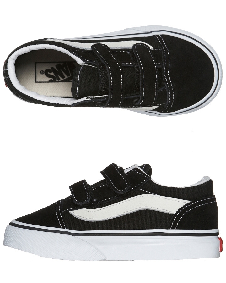 all black leather velcro vans