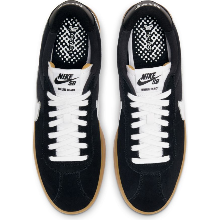 nike bruin react black white