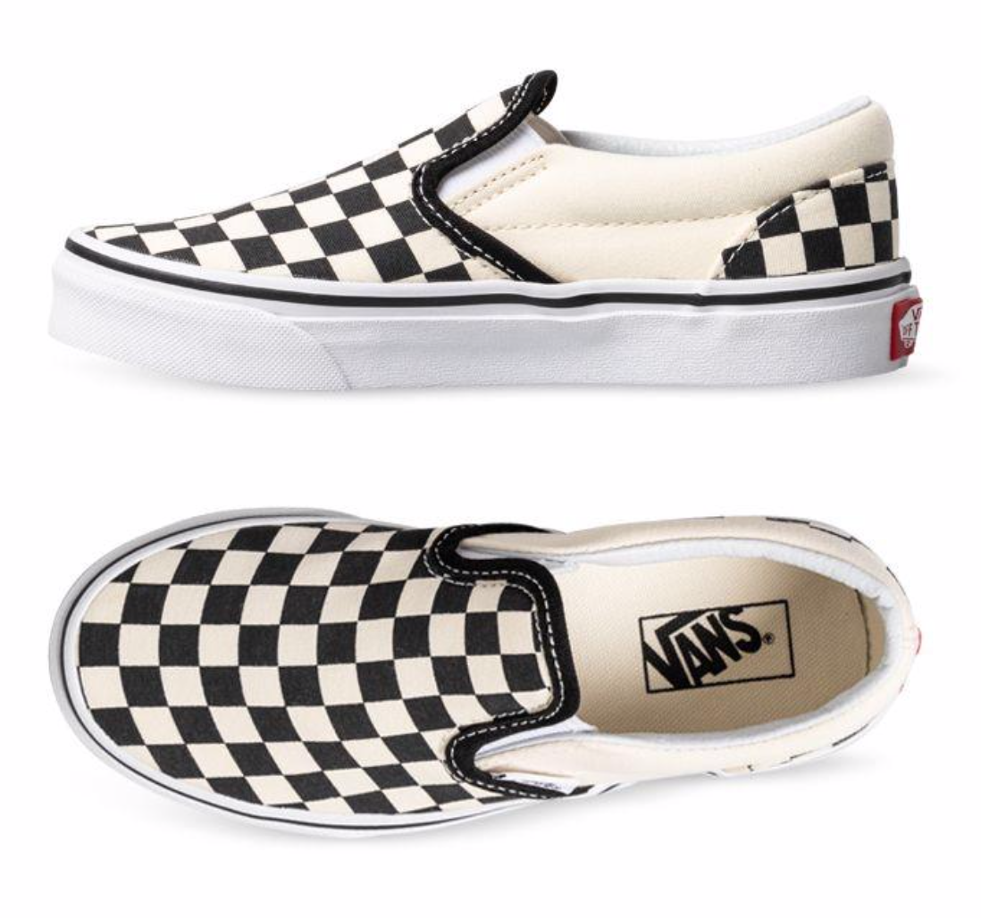 Vans Youth Slip-On Check Black/White