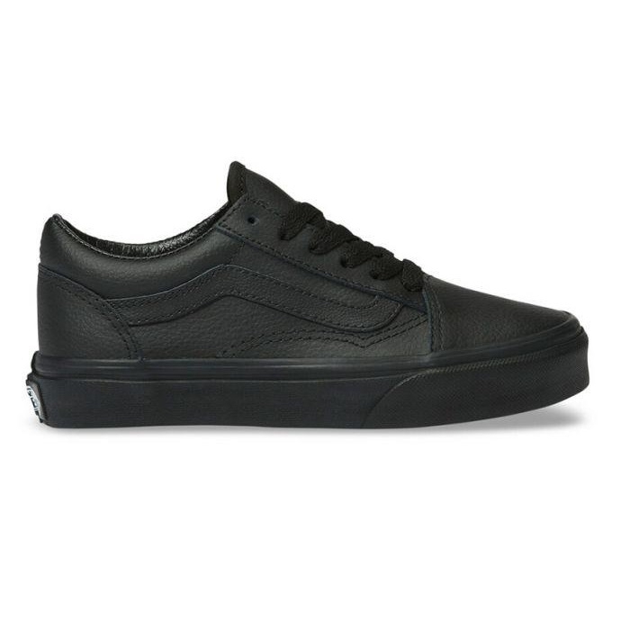 Kids black deals leather vans
