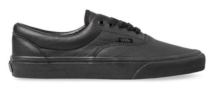 vans era trainers black leather