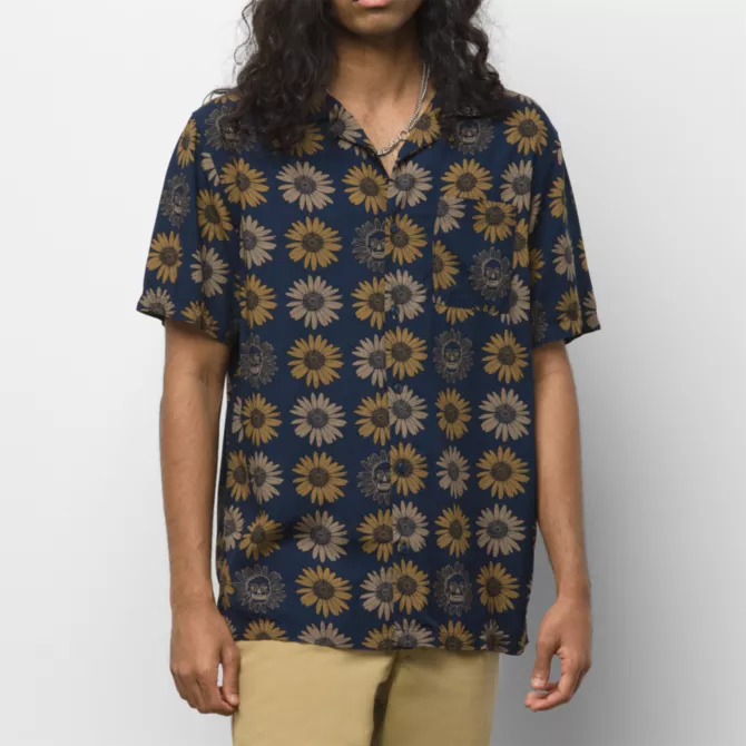 Vans Shirt Rayon Floral Dress Blues Dirt