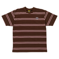 Krooked Tee Eyes Embroidered Stripe Brown image