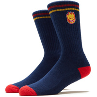 Spitfire Socks Bighead Fill Embroidery Navy/Red/Gold US 8-12 image