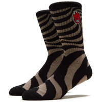 Spitfire Socks Bighead Flame Embroidered Swirl Tan/Black image