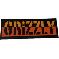 Grizzly Sticker Stamp Black/Orange 8 Inch image