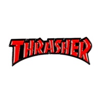 Thrasher Lapel Pin Logo Black/Red 1.5 inch image