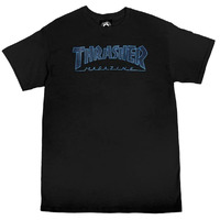 Thrasher Tee Outlined Black/Black image
