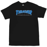 Thrasher Tee Outlined Black/Blue image