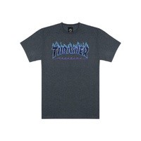 Thrasher Tee Flame Dark Grey Heather image