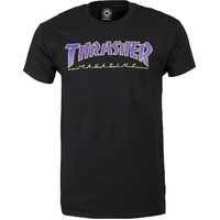 Thrasher Tee Outlined Black/Purple/Neon image