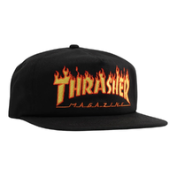 Thrasher Hat Flame Embroidered Black image