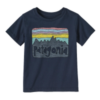 Patagonia Youth Tee Regenerative Organic Certified Cotton Fitz Roy Skies New Navy image