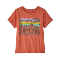 Patagonia Youth Tee Regenerative Organic Fitz Roy Skies Quartz Coral image