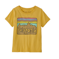 Patagonia Youth Tee Regenerative Organic Certified Cotton Fitz Roy Skies Surfboard Yellow image