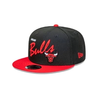 New Era Hat 9Fifty Chicago Bulls Vintage Script Snapback Red/Black image