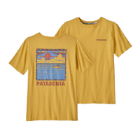 Patagonia Youth Tee Regenerative Organic Graphic Summit Swell Surfboard Yellow image