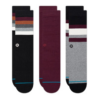 Stance Socks Porto 3pk Black/Grey/Maroon US 9-13 image