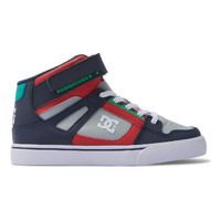 DC Youth Shoes Pure High Top Elastic Laces Velcro Heather Grey/Navy image