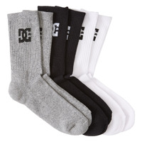 DC Socks Logo Crew 3pk Grey/Black/White US 8-11 image
