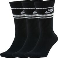 Nike Youth Socks Crew 3pk Everyday Cush Essentail Stripe Black/White US 3-5 image