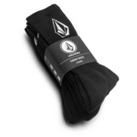 Volcom Socks Crew 3pk Full Stone Black US 9-12 image