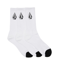 Volcom Socks Crew 3pk Full Stone White US 9-12 image