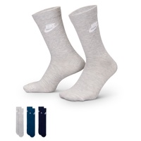 Nike Socks Crew Everyday Essential 3pk Grey/Navy/Black image