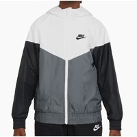 Nike Youth Jacket Wind Runner Hood White/Smoke Grey/Black image
