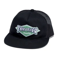 Huf x Thrasher Hat Logo Twill Trucker Black image
