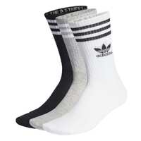 Adidas Socks 3 Stripe Crew 3pk White/Grey/Black US 9.5-11 image