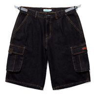 Ichpig Shorts Denim Cargo Black Overdye image