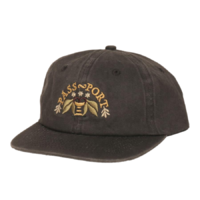 Passport Hat Arched Embroidery 6 Panel Black image