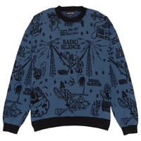 Passport Jumper Eyeball Knit Sweater Black/Harbour Blue image