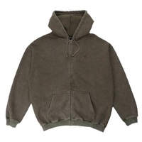 Passport Jumper Solid Workers Zip Hood Washed Bark image
