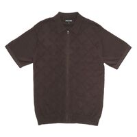 Passport Shirt Brasco SS Knit Zip Chocolate image