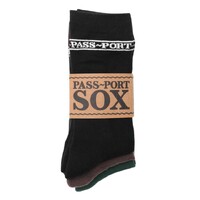 Passport Socks 3pk Sox Black/Brown/Green image