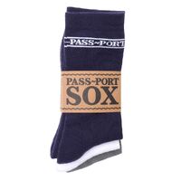 Passport Socks 3pk Sox Navy/White/Grey US 8-12 image