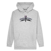 Passport Jumper Thistle Embroidery Pull Over Hood Grey Heather image