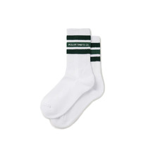 Polar Skate Co. Socks Rib Fat Stripe White/Green US 9-12 image