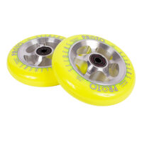 PROTO Wheels StarBright Sliders 110mm Neon Yellow on Raw image