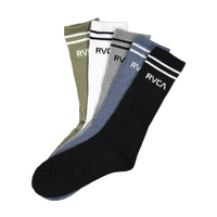 RVCA Socks Union 5pk Multi Green/Grey/Blue/Black/White image