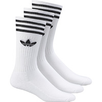 Adidas Youth Socks Solid Crew 3pk White/Black US 13k-3 image