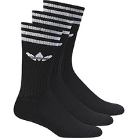Adidas Youth Socks Solid Crew 3pk Black/White US 10k-12k image