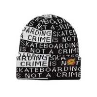 Santa Cruz Youth Beanie Not a Crime Black/White image