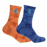 Santa Cruz Youth Socks Screaming Hand 2pk Ginger/Dark Blue Tie Dye US 2-8 image