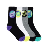 Santa Cruz Youth Socks Bold Shadow Dot Crew 4pk Black/White/Marle US 2-8 image